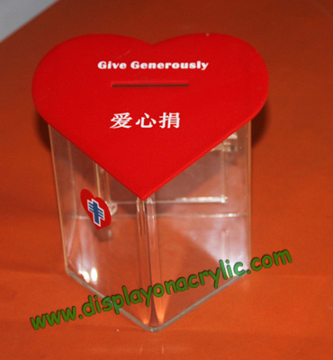 red heart acrylic donaton boxes