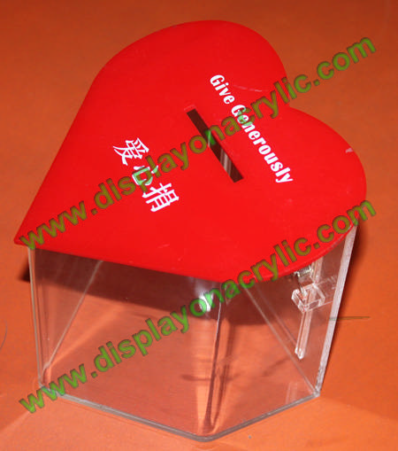 Red Heart Shape Acrylic Money Boxes